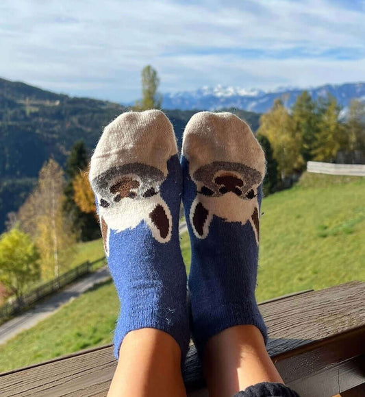 Bunte Alpaka Sneaker Socken mit süßem Alpaka Motiv aus Alpakawolle