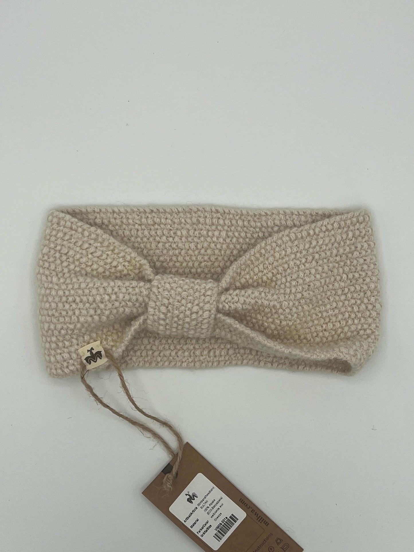 Elegantes Stirnband mit Knoten aus reiner Alpakawolle - jetzt im Alpaka Store kaufen!