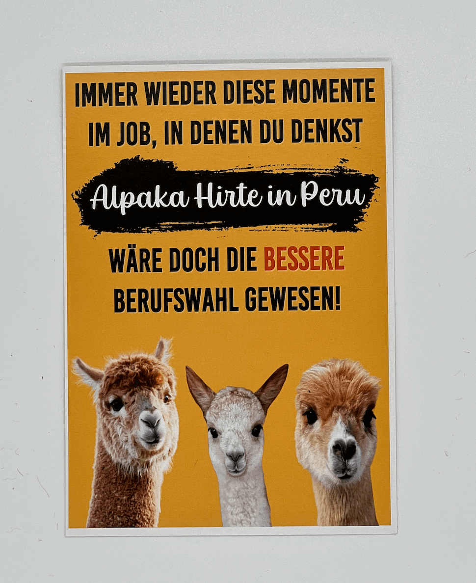 Tierische Gruß-Botschaften: Selbsgestaltete Alpaka-Postkarten als ideales Geschenk für Tierfreunde im Alpaka Shop bestellen!