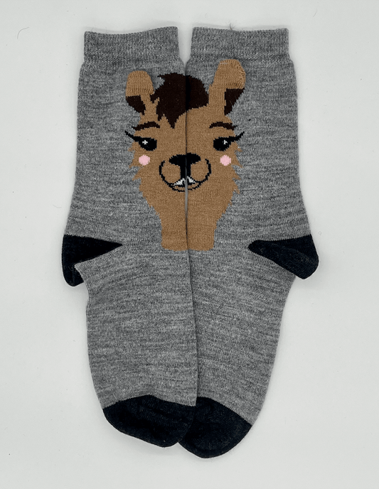 Alpaka Socken mit 3D Alpaka-Motiv – zuckersüß, komfortabel und wärmend!
