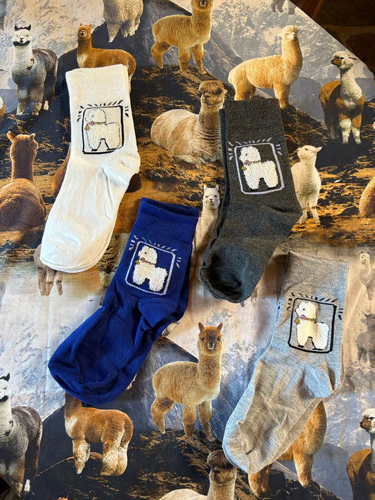 Niedliche Sneaker Socken mit Alpaka Motiv & Baumwoll-Mix | Einzeln oder als 4er Pack