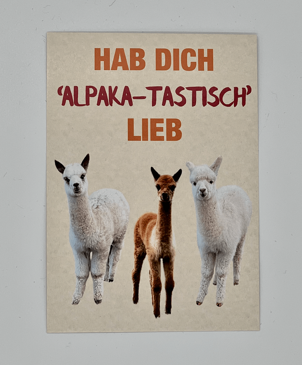 Verschenke Freude mit unseren Alpaka-Postkarten – für Geburtstage, Weihnachten und mehr