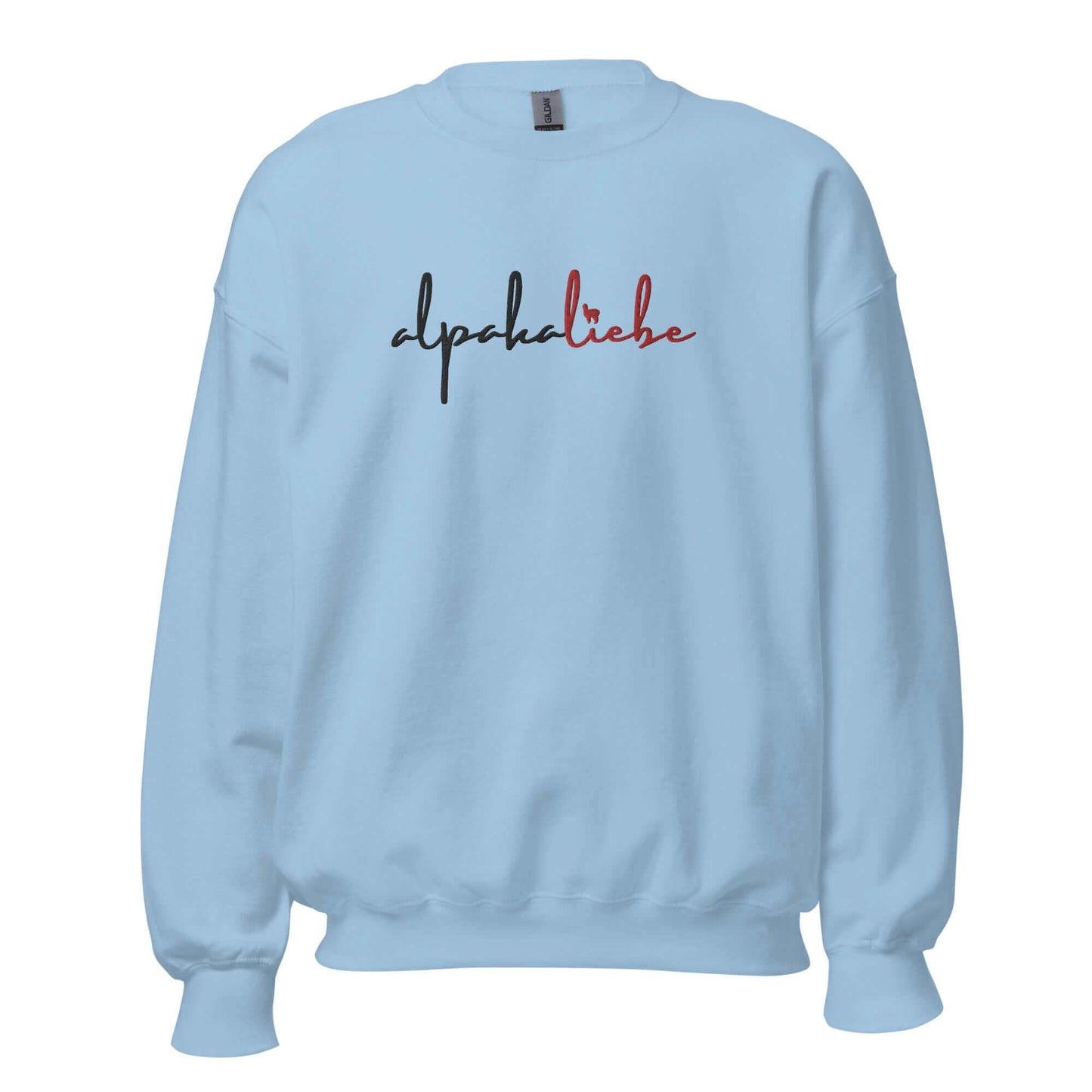Pullover mit 'alpakaliebe' Stickerei | Selbstgestaltetes Design mit Alpaka-Silhouette | Komfortabler Baumwolle-Mix
