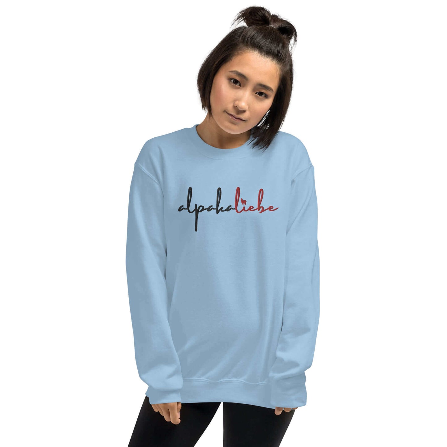 Sweater with 'alpakaliebe' embroidery | Self-designed design with alpaca silhouette | Comfortable cotton & polyester mix