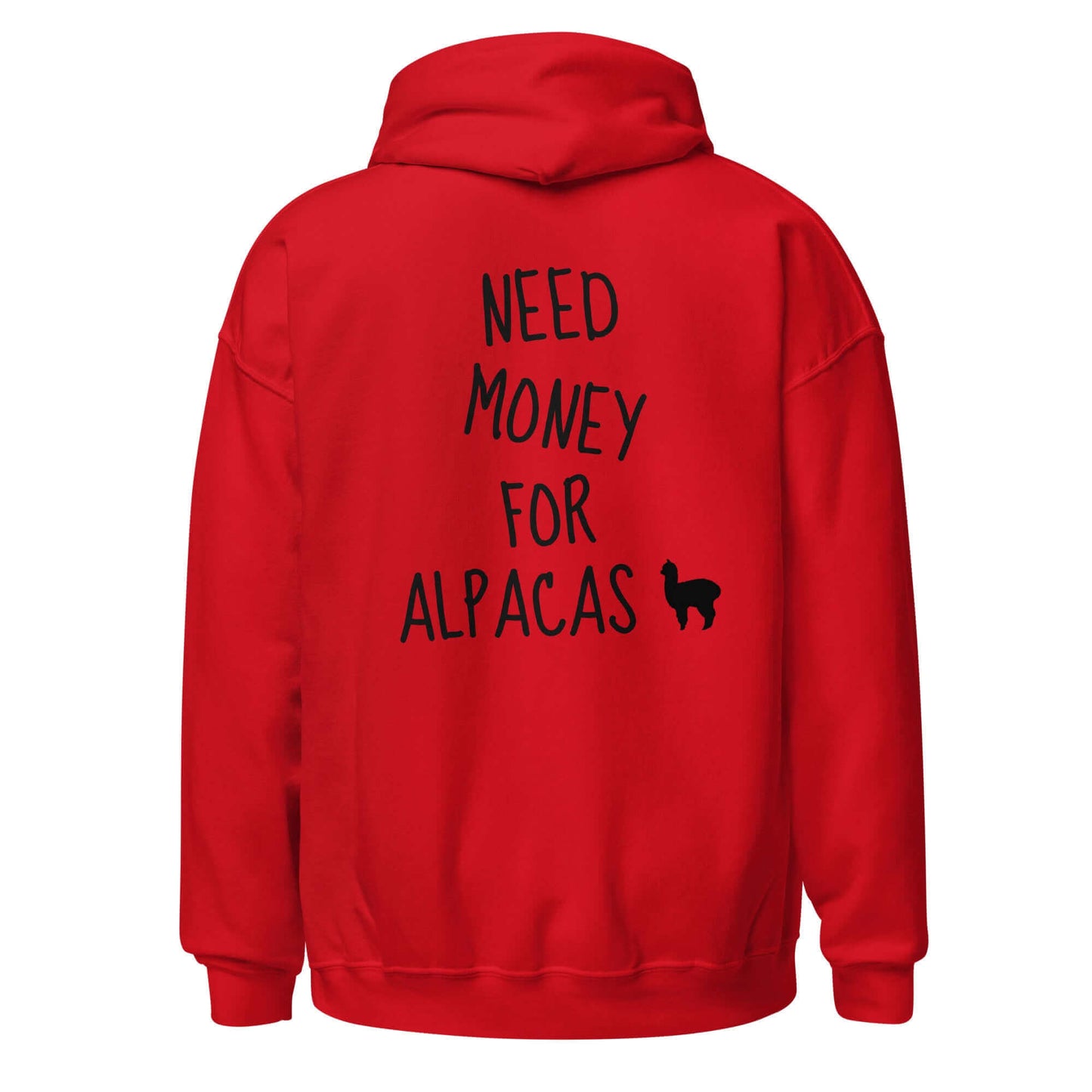Unisex Alpaka Hoodie 'Need money for alpacas' | Tierisch coole Streetwear mit Alpaka-Motiv & Diverse Farben verfügbar
