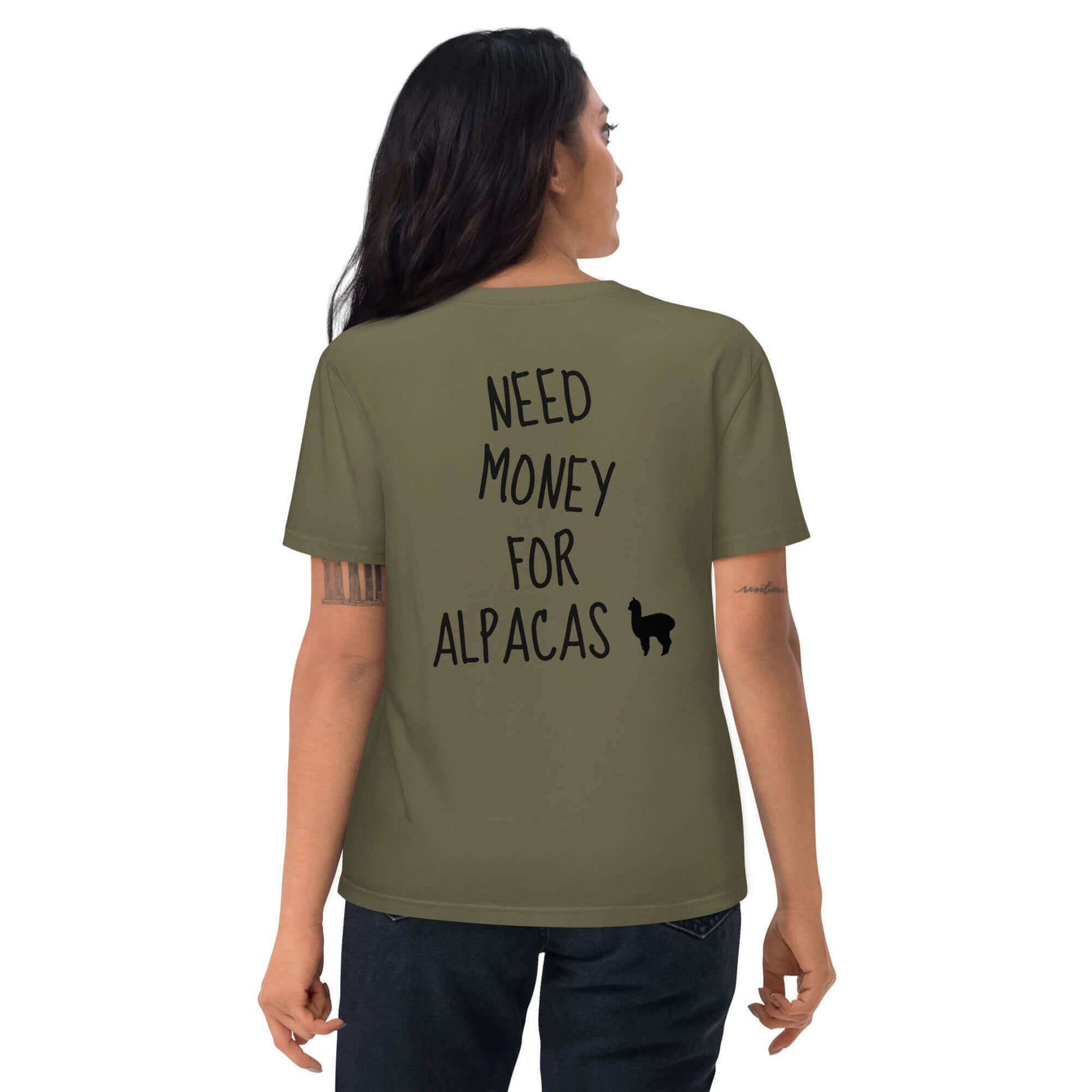 Ökologisches Alpaka-Fan-Shirt mit lustigem Spruch, ideal als Alpaka Geschenk für modebewusste Tierliebhaber