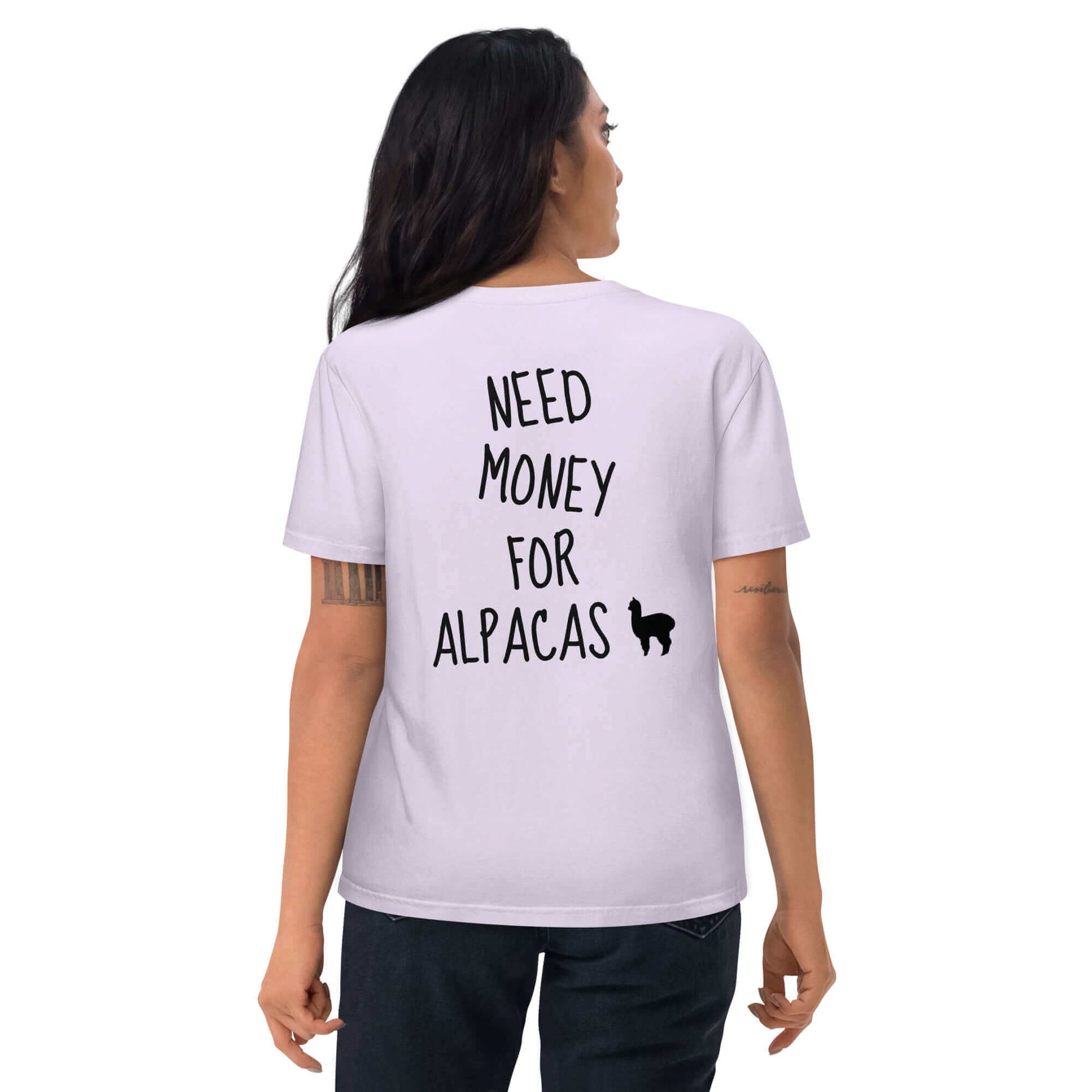 Lustiges Alpaka T-Shirt mit Nachhaltigkeitsversprechen, für alle, die Mode und Tiere lieben
