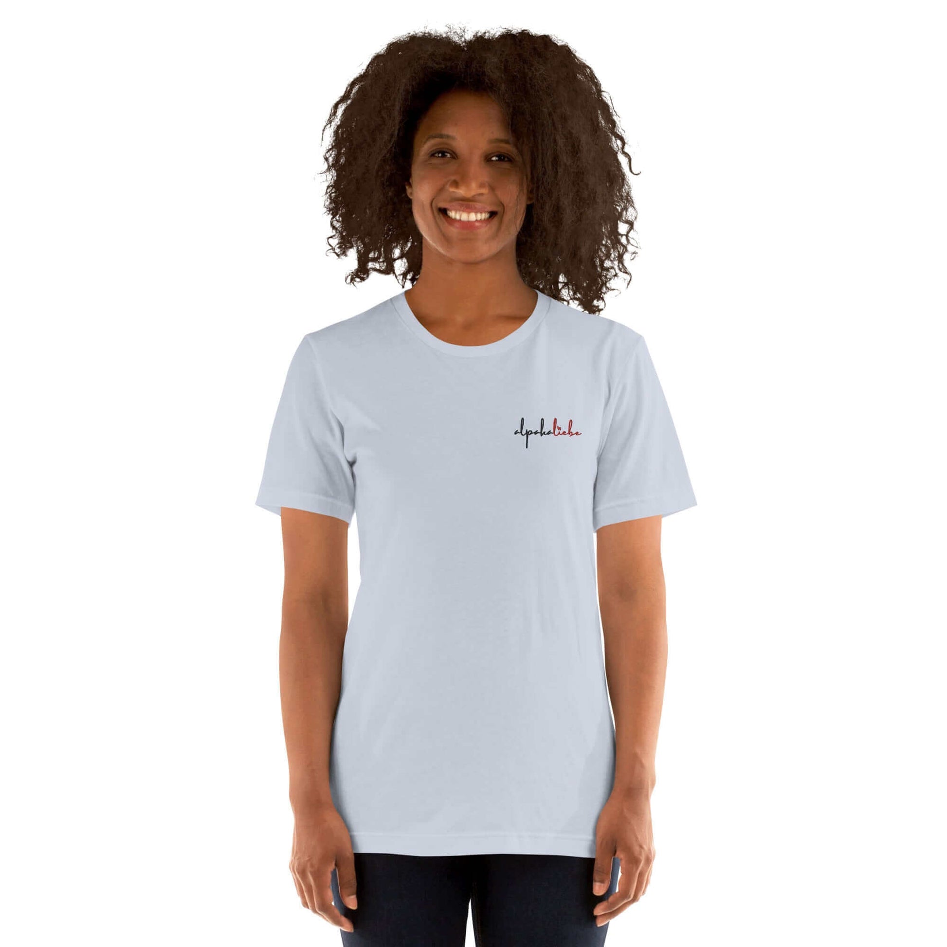 Alpaka Online Shop Highlight: 'alpakaliebe' T-Shirt in verschiedenen Farben.