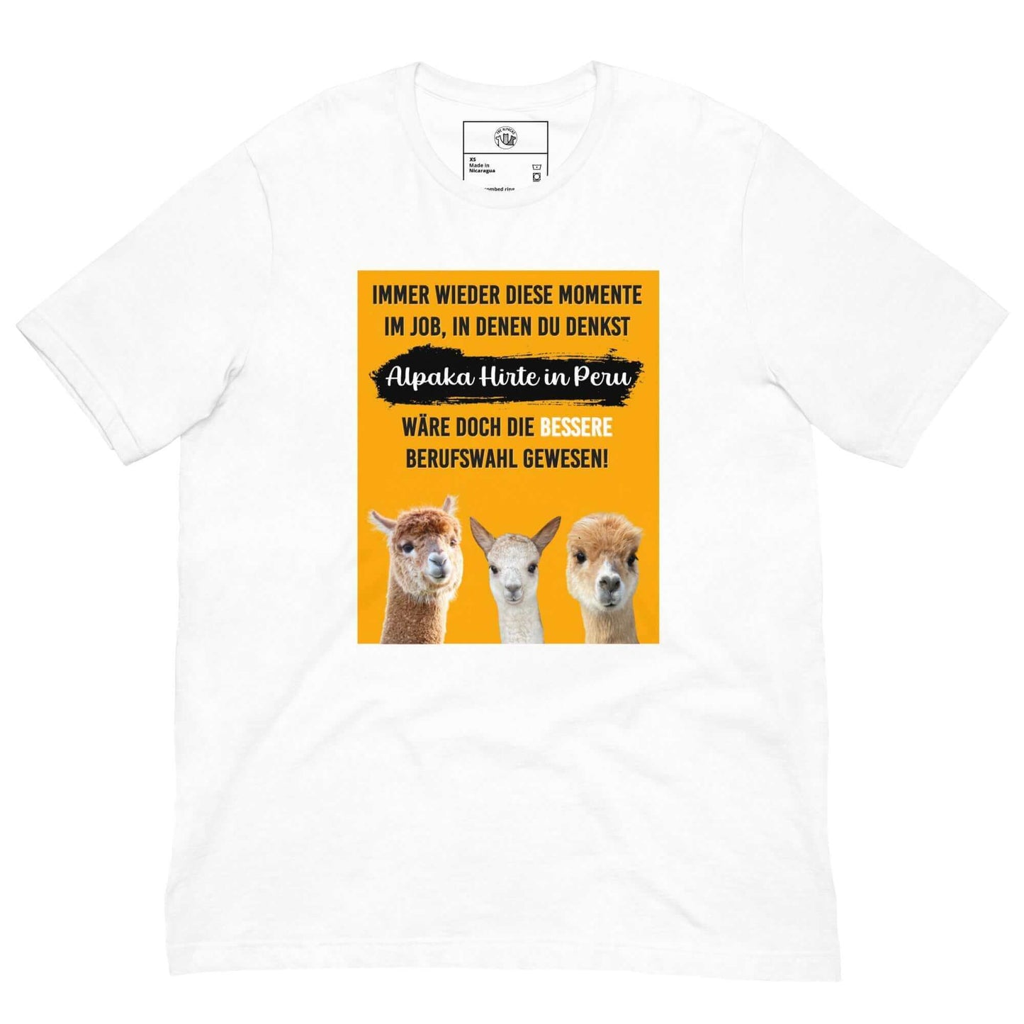 Lustiges Alpaka T Shirt mit lustige Alpaka Bilder und Spruch "Immer diese Momente im Job"
